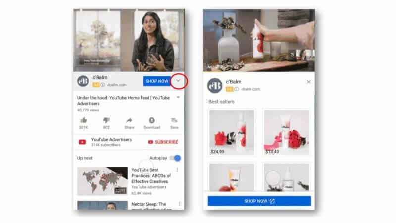 products in youtube trueview for action ads