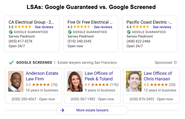 Google Screened vs. Guaranteed 1 1