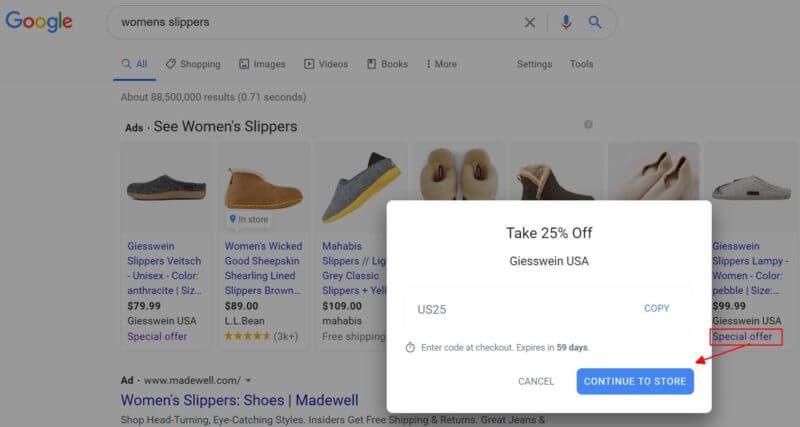 google desktop merchant promotion special offer womens slippers 10222020 800x427 2