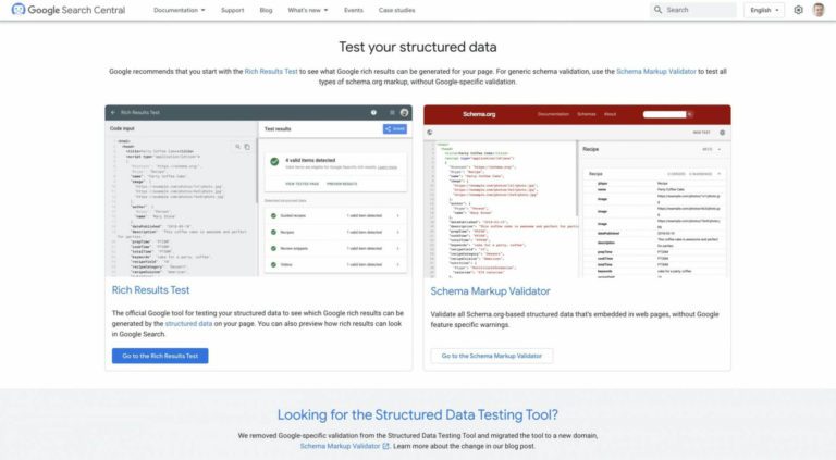 google structured data tool page 1