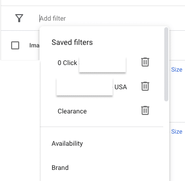 google merchant center product filters