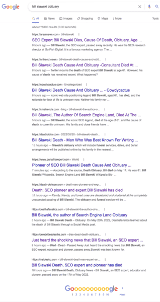 google search results bill slawski obituary 318x600 1